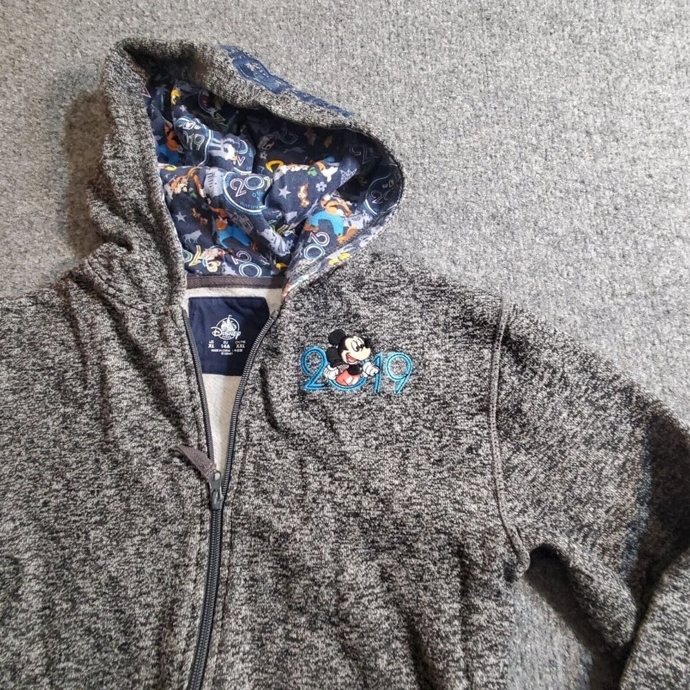 2019 Disney Parks Full Zip Hoodie Sweatshirt Embroidered Mickey Mouse Youth XL - Picture 11 of 16